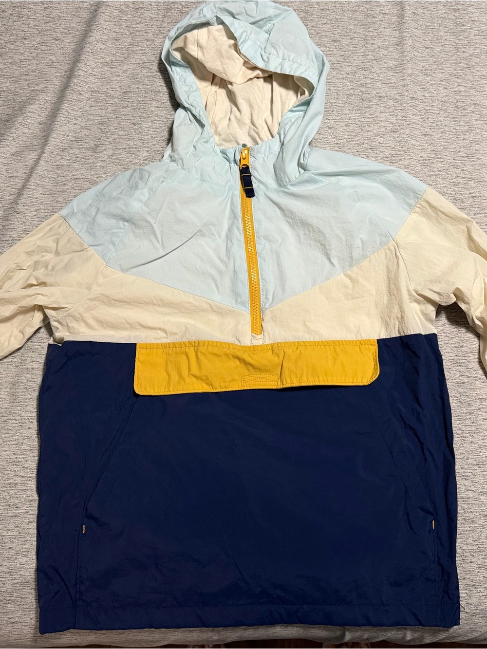 Cat & Jack Light Blue, Cream & Yellow Colorblock Pullover Jacket